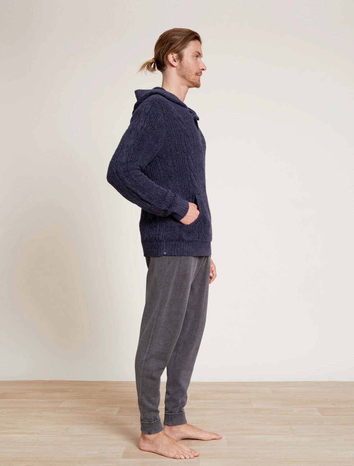 CozyChic Lite® Men’s Cable Hooded Henley 4 CozyChic Lite® Men’s Cable Hooded Henley - Image 2