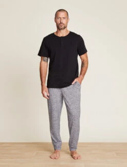 Malibu Collection® Men's Slub Henley Tee -SAP Clothing Shop BDMMC21362 Black 0241