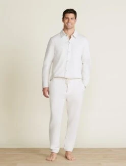 Malibu Collection® Men's French Terry Jogger With Woven Placket -SAP Clothing Shop BDMMC22337 PARCHMENT BDMMC22338 0242
