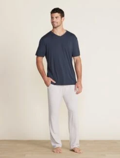 Malibu Collection® Men's Cotton Modal V-Neck Basic Tee -SAP Clothing Shop BDMMC22554 indigo BDMCU22332 silver 003