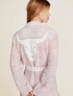 CozyChic® Longhorn Skull Robe -SAP Clothing Shop BDWCC2149 Cream Multi 2878