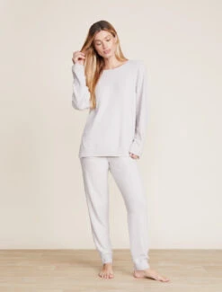 CozyChic Lite® Rib Blocked Pullover -SAP Clothing Shop BDWCL21908 Silver 0617