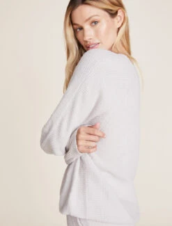CozyChic Lite® Rib Blocked Pullover -SAP Clothing Shop BDWCL21908 Silver 0661
