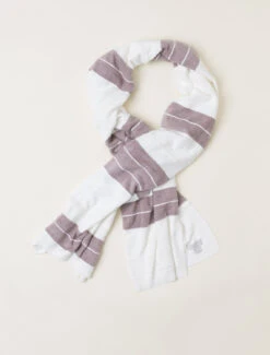 CozyChic Lite® Pinched Stripe Blanket Scarf 11 CozyChic Lite® Pinched Stripe Blanket Scarf -SAP Clothing Shop BDWCL22036 Pearl DeepTaupe 4 W