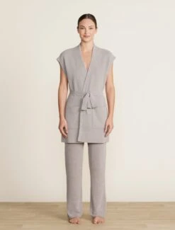 CozyChic Ultra Lite® Waist Tie Vest -SAP Clothing Shop BDWCU22283 pewter 1540