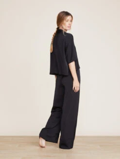 Washed Satin Cropped Dream Shirt 11 Washed Satin Cropped Dream Shirt -SAP Clothing Shop BDWES21922 Carbon 2031