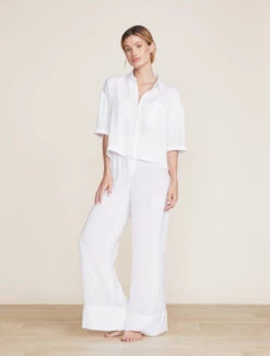 SAP Clothing Shop 21 Washed Satin Piped Wide Leg Pant