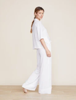 Washed Satin Piped Wide Leg Pant -SAP Clothing Shop BDWES21922 Pearl 1906 26b065d9 4939 4d8b 8ac9 2bed3c2385e0