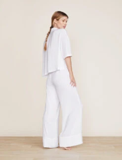 Washed Satin Piped Wide Leg Pant -SAP Clothing Shop BDWES21922 Pearl 1910 4a9cf236 06df 4d77 a2a8 243f821b794f