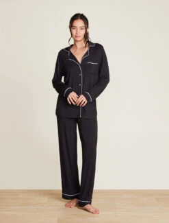 Luxe Milk Jersey® Piped Pajama Set -SAP Clothing Shop BDWLM0186 BlackPearl 1882