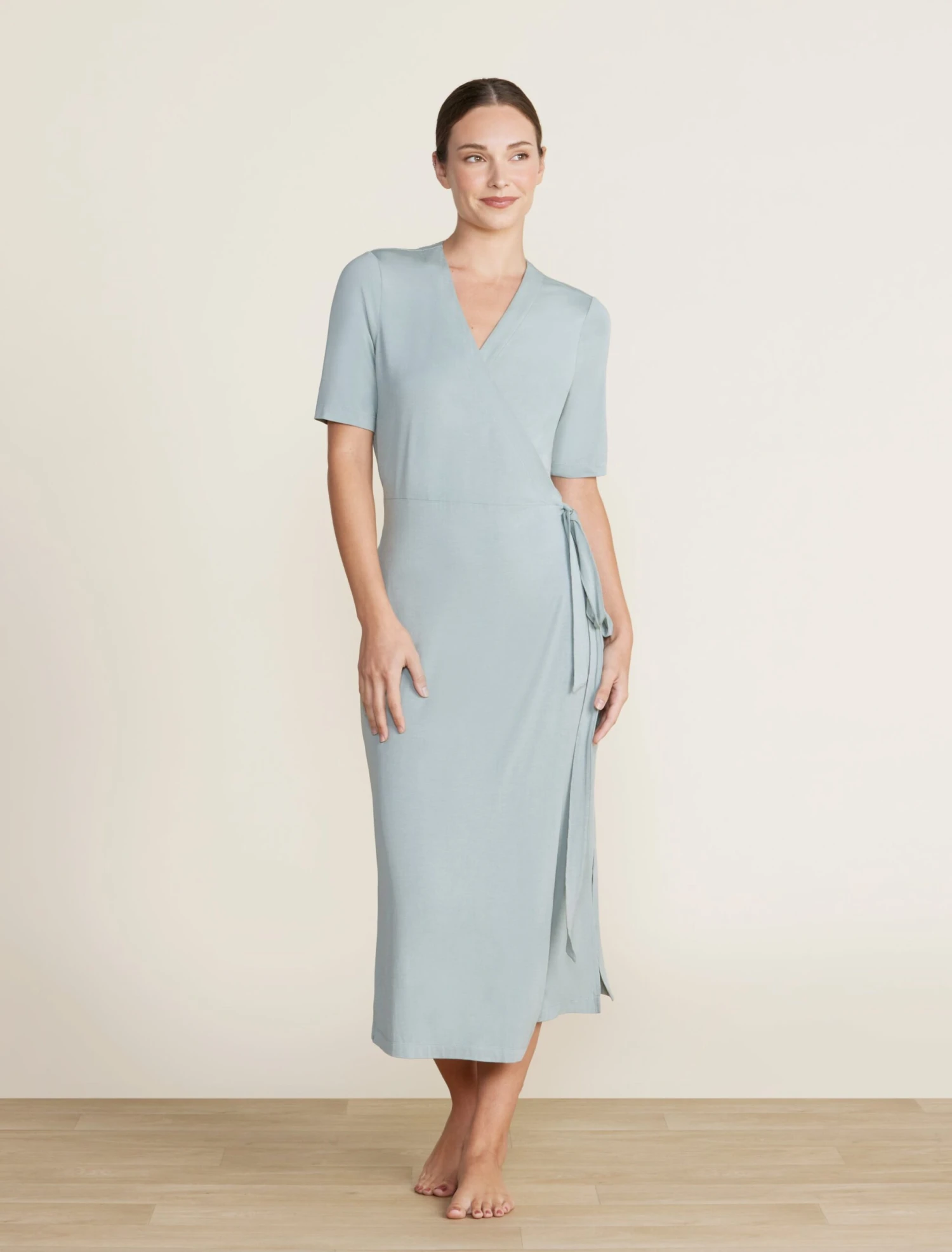 Luxe Milk Jersey® 3/4 Sleeve Wrap Dress 3 Luxe Milk Jersey® 3/4 Sleeve Wrap Dress