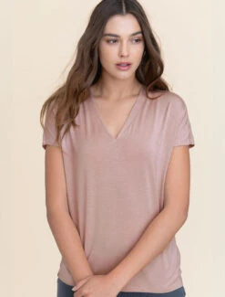 Malibu Collection® Set Of 2 Short Sleeve Tees -SAP Clothing Shop BDWMC1937 FadedRose W1