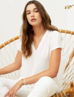 Malibu Collection® Set Of 2 Short Sleeve Tees -SAP Clothing Shop BDWMC1937 Pearl W01