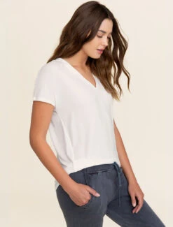 Malibu Collection® Set Of 2 Short Sleeve Tees -SAP Clothing Shop BDWMC1937 Pearl W3