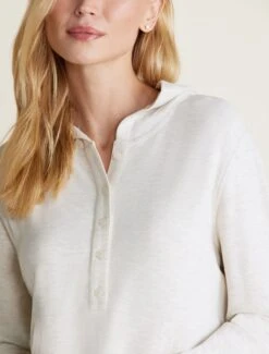 Malibu Collection® Brushed Fleece Henley Hoodie -SAP Clothing Shop BDWMC22327 HEATHERSTONE BDWMC22271 0950