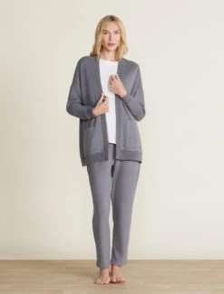 Malibu Collection® Brushed Fleece Sweater Mix Cardigan