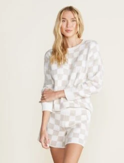 CozyChic® Cotton Checkered Short -SAP Clothing Shop BDWNV22460 BDWNV22461 oatmeal cream 2487 00b26bb3 7559 41b8 a052 e9e717279252