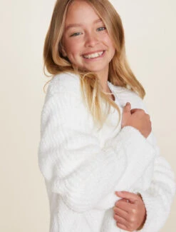 CozyChic® Youth Diamond Circle Cardi -SAP Clothing Shop BDYCC22000 Pearl 1115