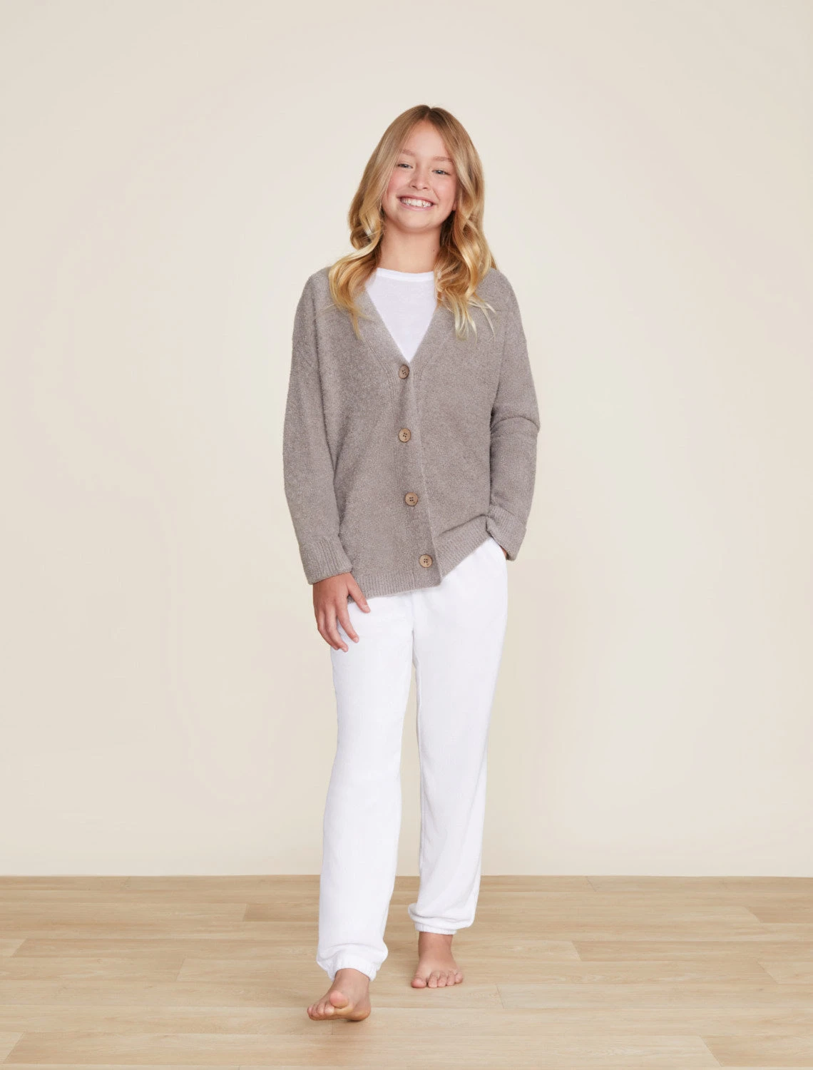 CozyChic Lite® Youth Cable Button Cardi 3 CozyChic Lite® Youth Cable Button Cardi