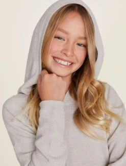CozyChic Ultra Lite® Youth Button Hoodie -SAP Clothing Shop BDYCU22191 Silver 1287