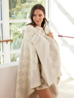 CozyChic® Cotton Checkered Throw 11 CozyChic® Cotton Checkered Throw -SAP Clothing Shop BFDSS 24 BDHNV22325 HeGray Cream 1575