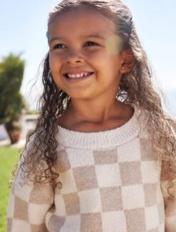 Toddler CozyChic® Cotton Checkered Pullover 11 Toddler CozyChic® Cotton Checkered Pullover -SAP Clothing Shop BFD SS 24 BDKNV22479 Oatmeal Cream 1493