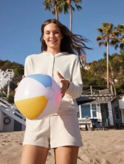 Malibu Collection® Brushed Fleece Henley Hoodie -SAP Clothing Shop BFD SS 24 BDWMC22327 BDWMC22271 HeatherStone 3151