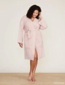 CozyChic Lite® Barbie™ Robe -SAP Clothing Shop MTWCL21709 DUSTY ROSE WHITE 2867